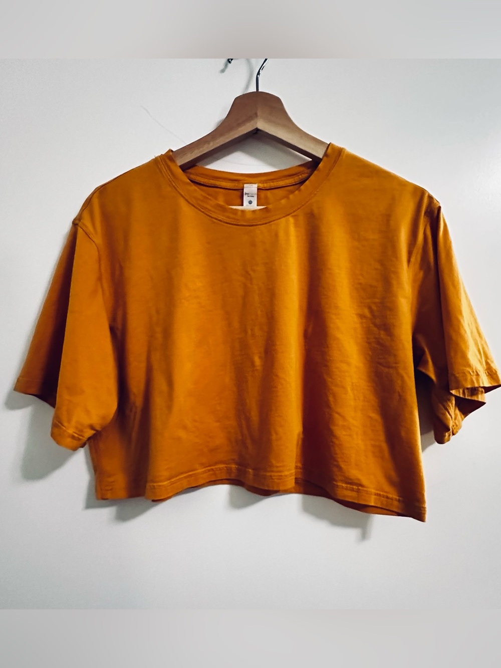 CRZ YOGA Pima Cotton Crew Neck Cropped Tee 🧡